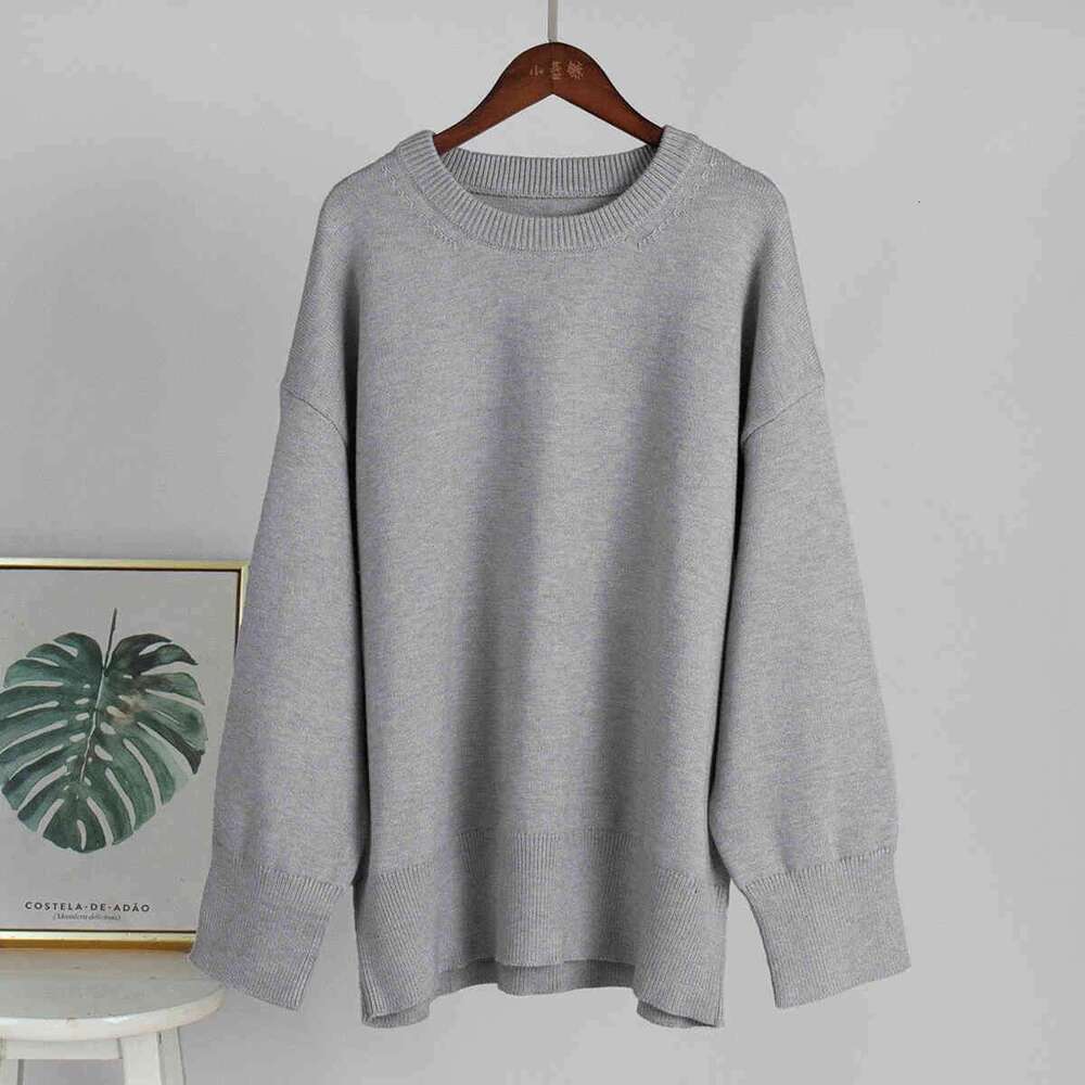 Designer Clothing 2025 Winter Women's Oversize Sweater Bury O-Neck Vintage Pullover Jumper Basic Gray Female Warm Knitted Sweaters For Women