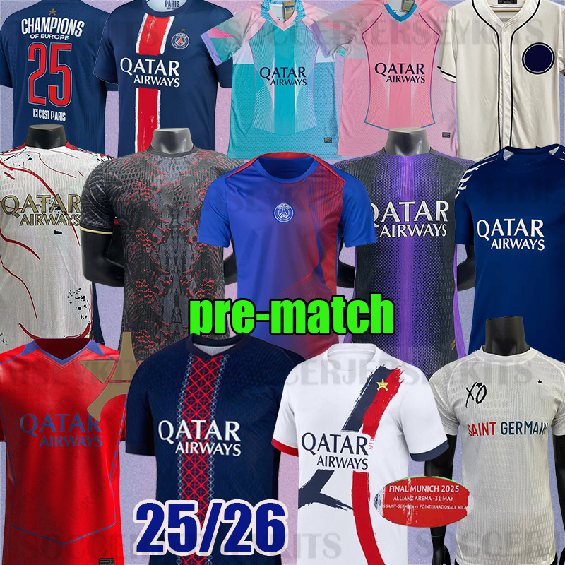 psges 25 26 Jerseys paris fc soccer jersey MARQUINHOS Maillots 3XL 4XL KVARATSKHELIA DEMBELE VITINHA Final psges Jersey enfants Maillot football 2025 2026