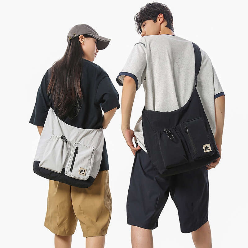 Spliced Nylon Large Capacity for Women, High-End Design Sense, Niche Single Shoulder Bag, Couple's Commuting Crossbody Bag
