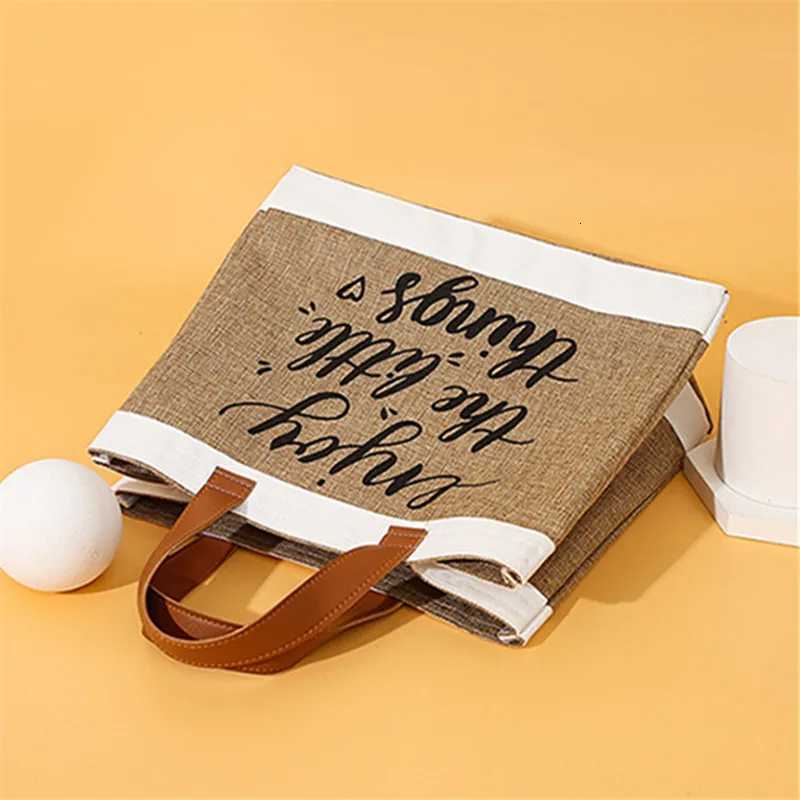 Tote Bag Women Canvas Casual Large Capacity Shoulder Bag For Female Fashion Vintage Handbag Letter Printing Shooper HandBag 2023 G250729