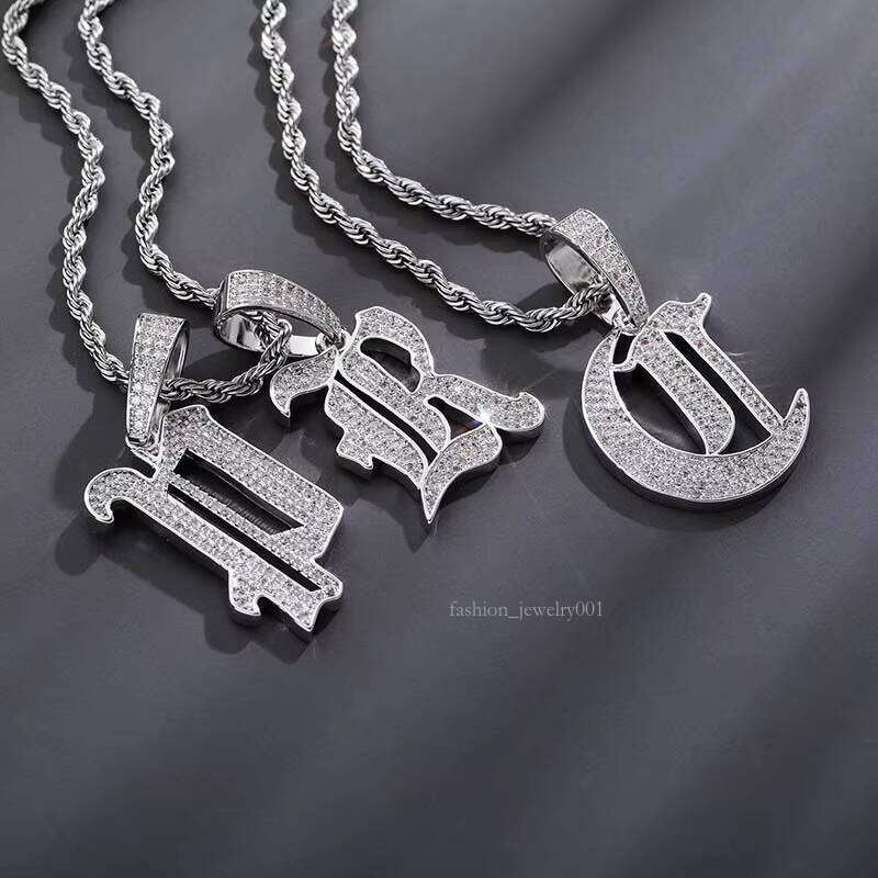 Doying Hip-Hop A-Z Old English Font Alphabet Full Initial Pendant Necklace