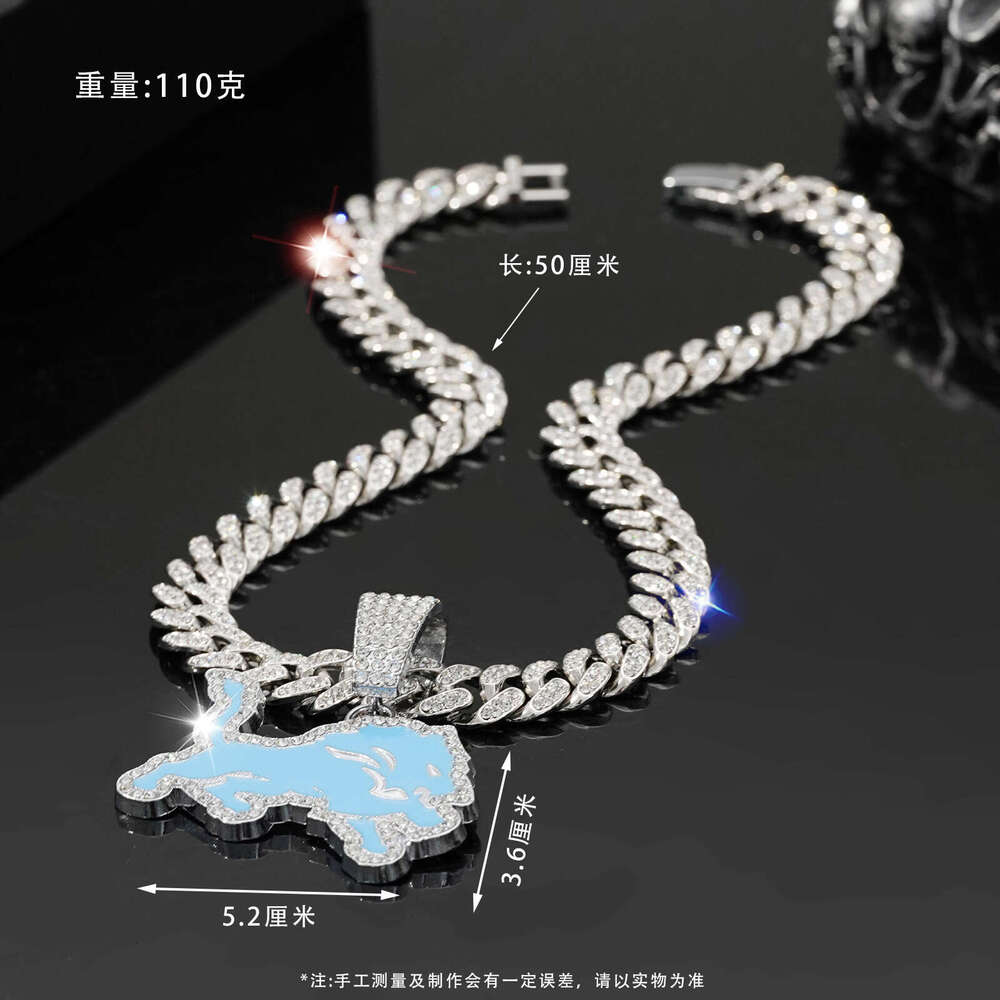 Hot Selling Jewelry Men's Personality Hip Hop Cuban Necklace Fashion Cool Lion Team Pendant