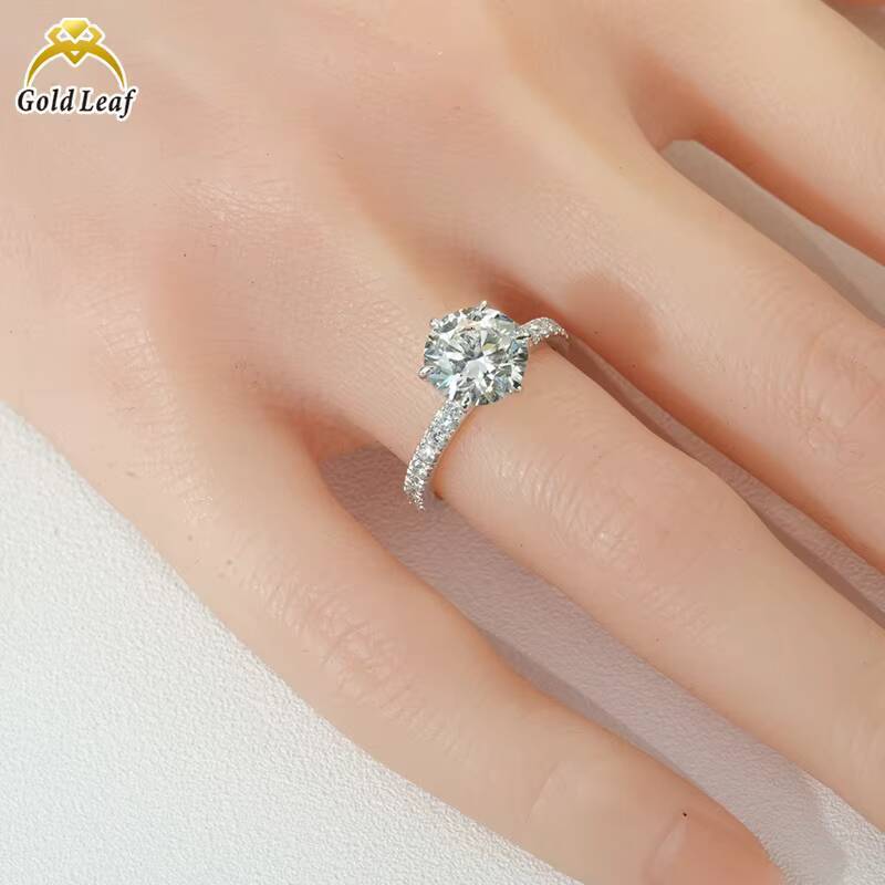 Goldleaf Custom Jewelry IGI Certificate 14k 18k White Gold D VVS Round Cut Ring of Fine Lab Grown Diamond Ring