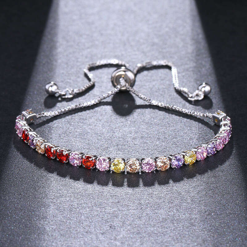 New Zircon Korean Simple Women's Single Row Dia Jewelry Elegant Hand Accessories Bracelet