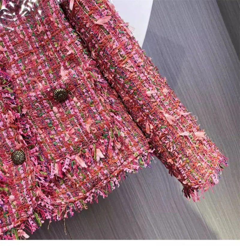 Spring Autumn Coat Women n Sense Korean Overcoat Fragrance Jacket Tweed Temperament Outwear Slim Fashion Top Female 250730