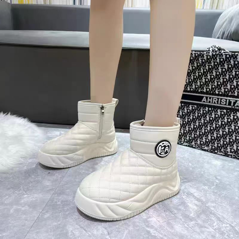 2025 New Winter Women's Thick-Soled Anti-Slip Snow Boots Platform Sole Height-Increasing Fleece-Lined Warm Casual Cotton Shoes For Winter