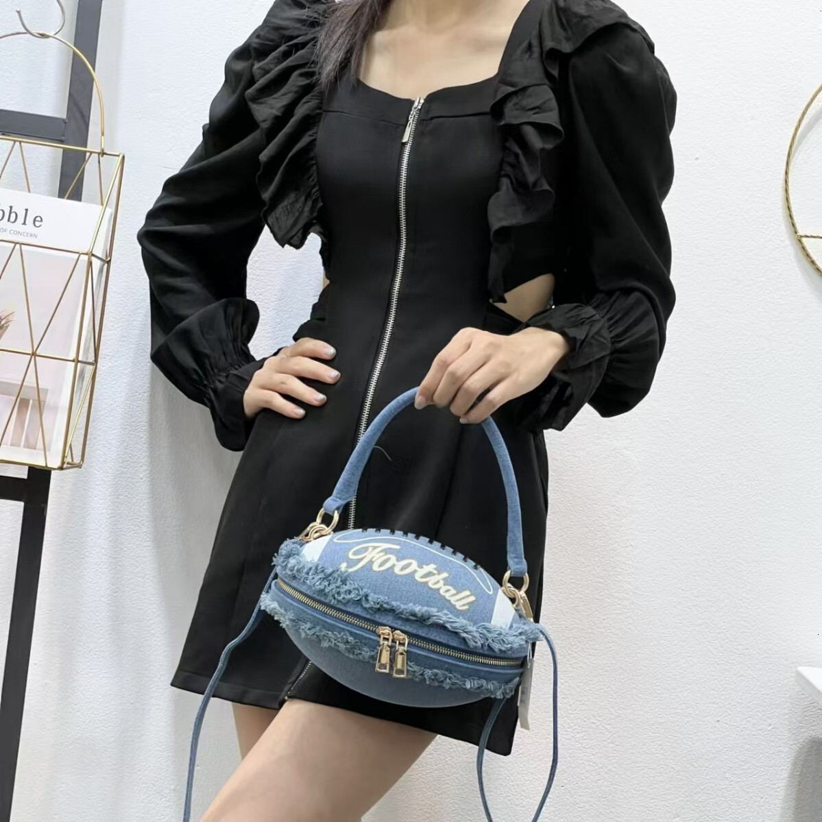 2025 New Fashion Trendy Personality Creative Denim Rugby Crossbody Handbag ddmymoon