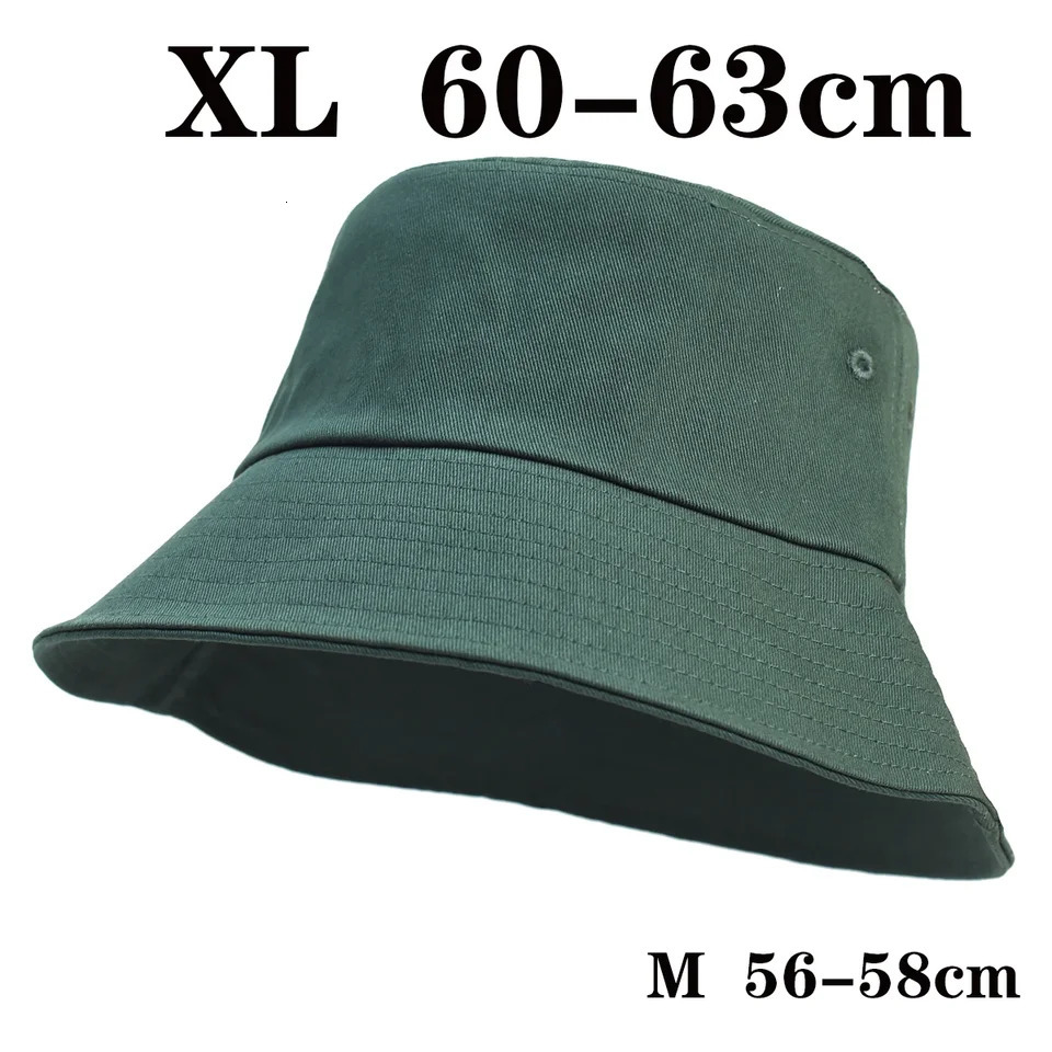 Big Head Man Large Size Sun Hat Women Blank Fisherman Hat Pure Cotton Panama Cap Plus Size Bucket Hats 56-58cm 60-63cm 250724