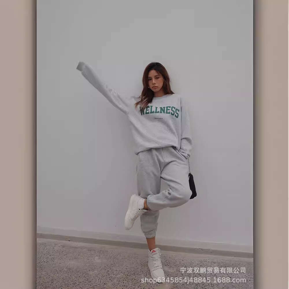 Autumn Winter New Thickened Fleece Printed For Women Ins Style Pullover Loose Lazy Cotton Sweatshirt B5
