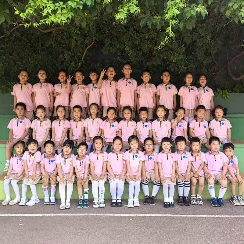 Customized summer school uniform set for girls and boys, children's walking short sleeved kindergarten uniform set