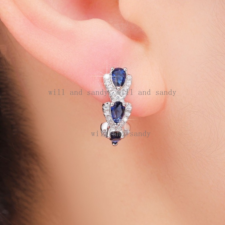 Cubic Zircon Love Heart Diamond Buckle Hoop Earrings Stud Charm Designer Jewelry Silver Gold Iced Out Water Drop Hoop Huggie Ear Cuff for Woman Gift J
