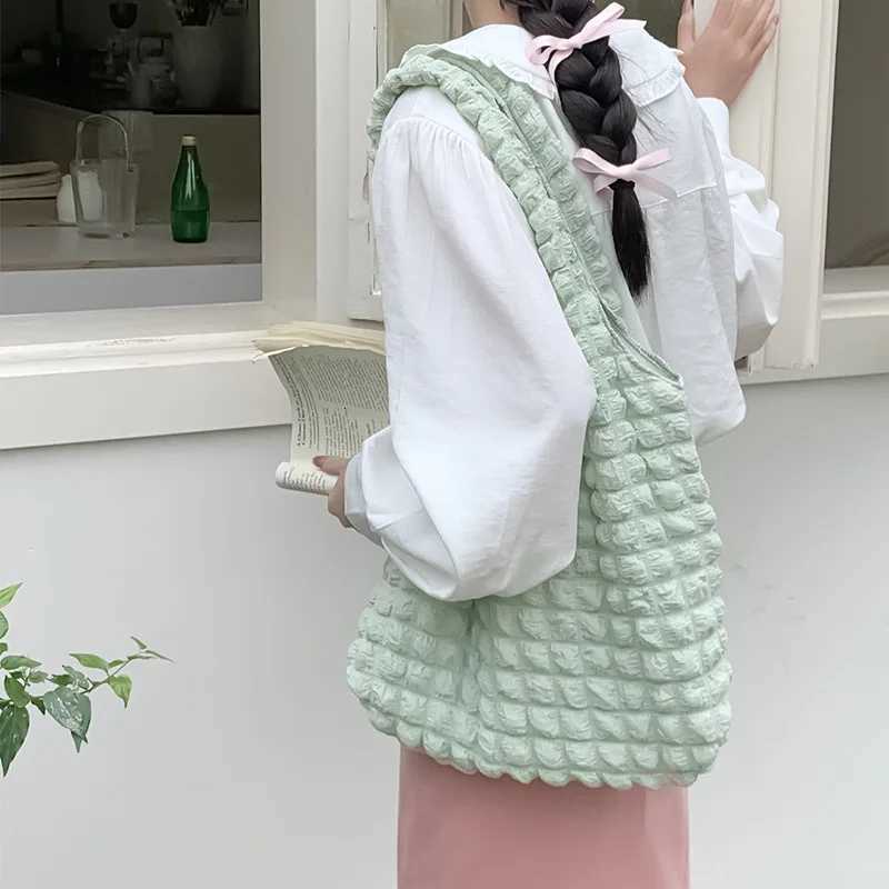 100% Quilted Shoulder Bag Space Cott Large Capacity Handbag and Purse For Fem Travel Shopping Tote Hobos Bags Y250730