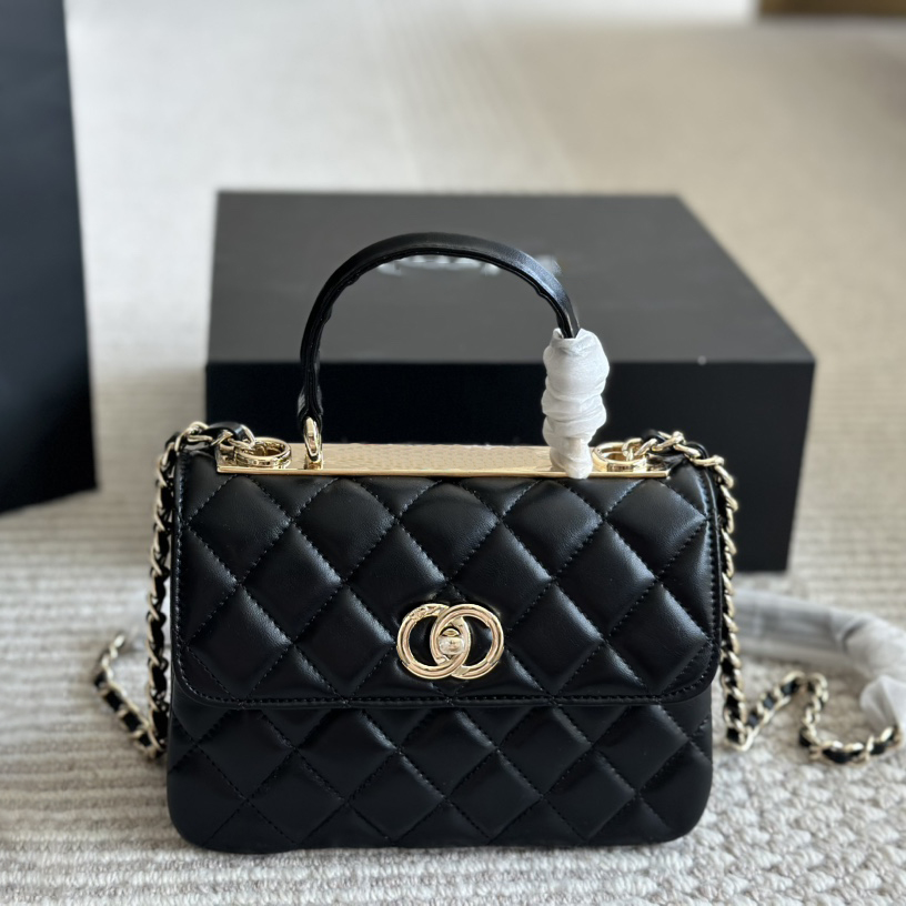 10A Designer bag shoulder bag crossbody bag quality Double cc Flap Bag Luxury Caviar Lambskin Classic All Black Purse genuine leather bags WOMEN luxurys Chain Bag 001