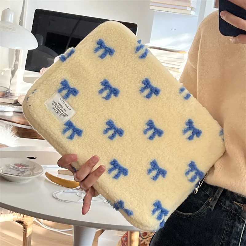 ute Plush bow Laptop Sle For Ipad Pro11 book Air13.6 pro13 14 15 16 Samsung Xiai15.6 Inch Shockproof Tablet Pouch y250730