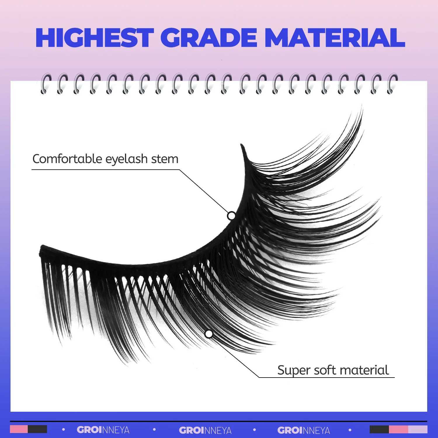 3D Faux Mink Soft Anime Eyelashes Cat Eye Natural GROINNEYA Cosplay Volumized Lashes Extension Fake Lashes Makeup Z250730