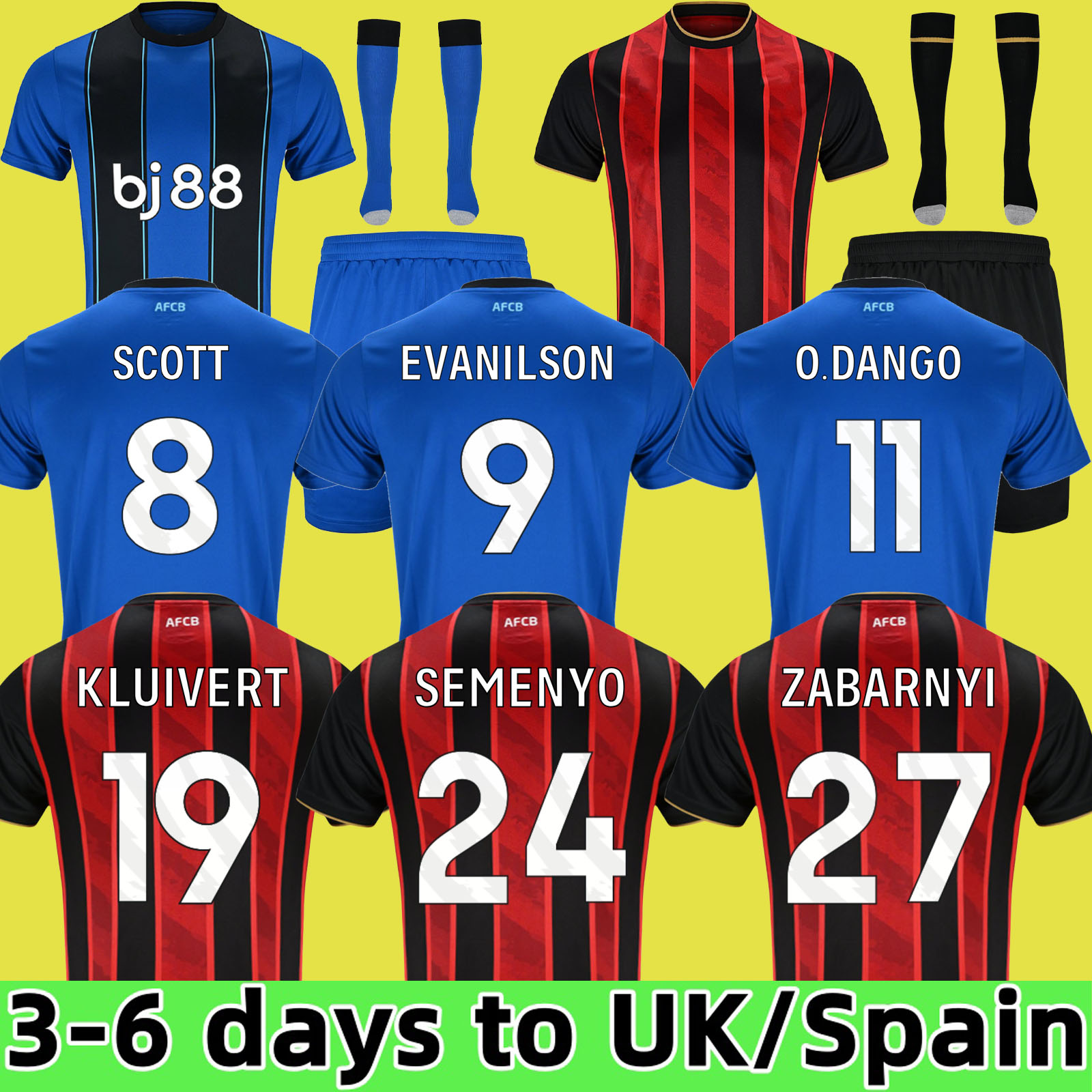 AFCB 2025 2026 EVANILSON Soccer Jerseys KLUIVERT 25 26 football shirt CHRISTIE O.DANGO ADAMS BROOKS SCOTT SENESI J.ARAUJO maillots de futol