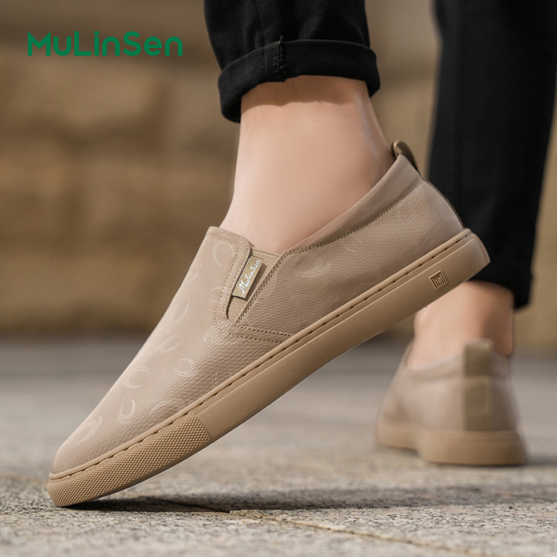 Mulinsen men's slip-on shoes, soft-soled Old Beijing cloth shoes, summer breathable canvas shoes, casual slip-on shoes