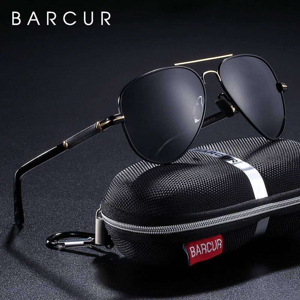 BARCUR Men Classic Pilot Sunglasses Polarized Aluminum Driving Sun glasses Shades UV400 Protection Eyewear