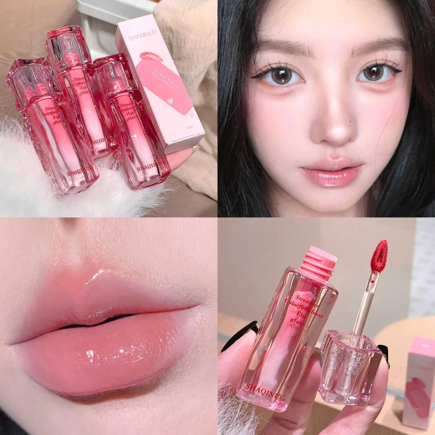 Water Gloss Mirror Lip Glaze Moisturizing Plump Lips Tinted Not Easy To Stick To The Cup Red Lipstick Liquid Long-Lasting Makeup G250728