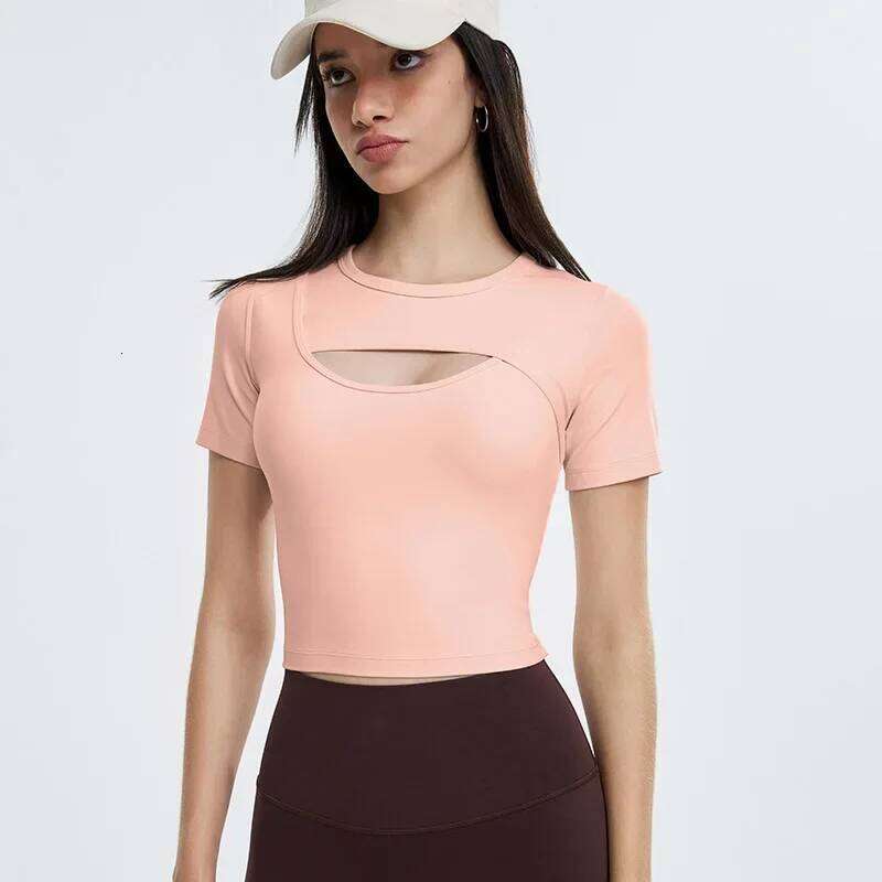 Women's Sports Yoga Tops Hollow Out Ultra High Stretch T-Shirt Short Sleeve Summer