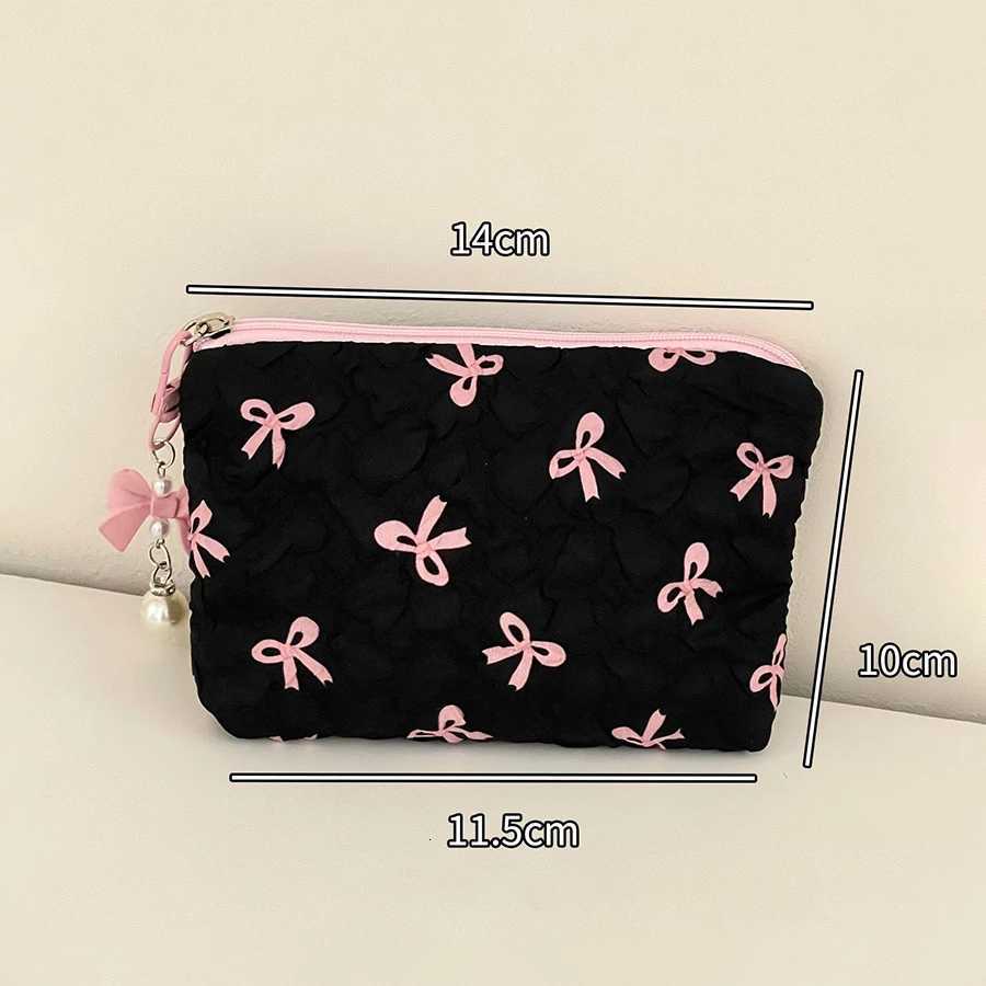 MINI for Women Quilted Travel Cosmetic Bag Girls Organizer Portable Little Bow Makeup Pouch R250729