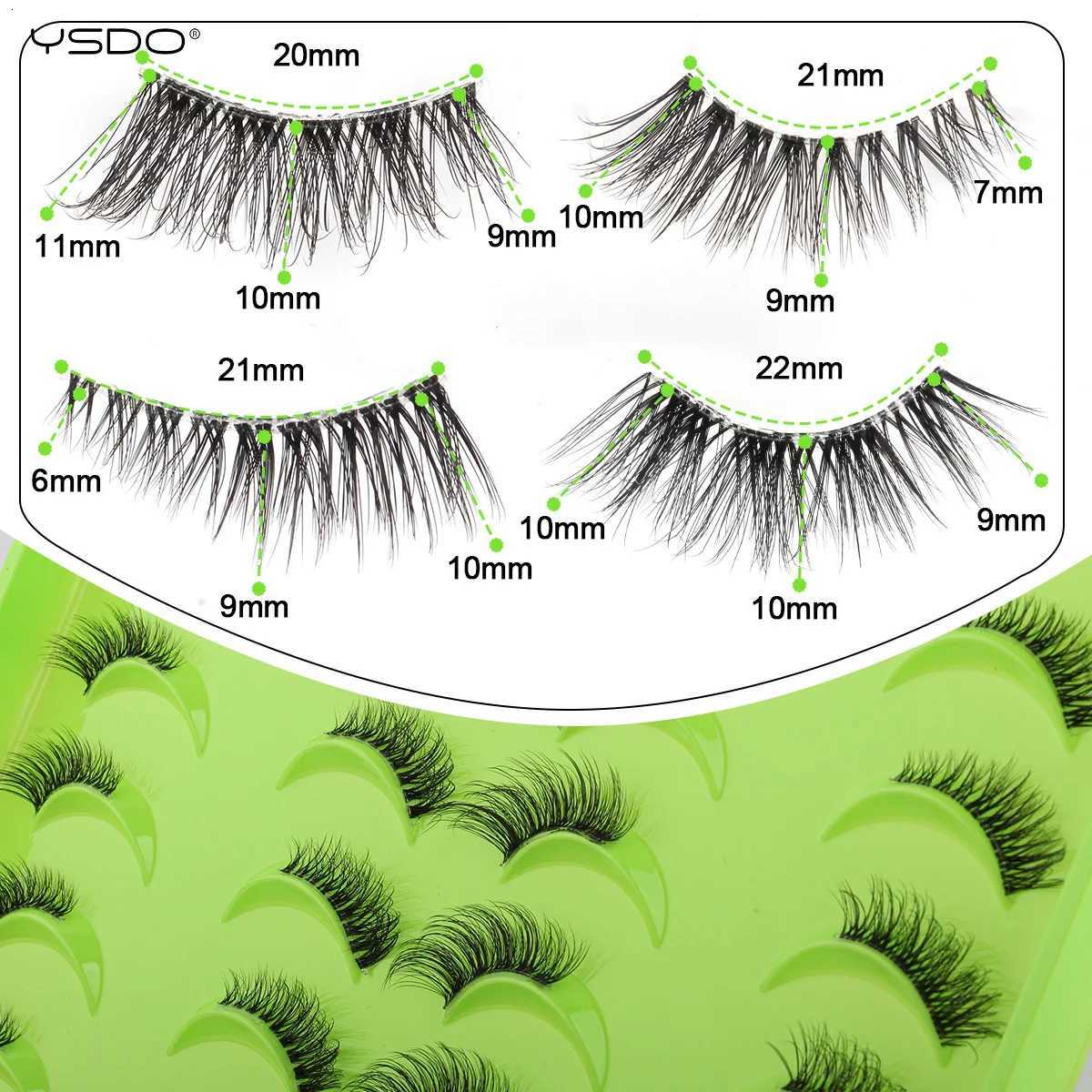 5/10/14/20 Pairs Natural Mink False Eyelash Extensions Makeup Fluffy Wispy Cat Lashes Faux Cils Maquiagem Cilios Z250730