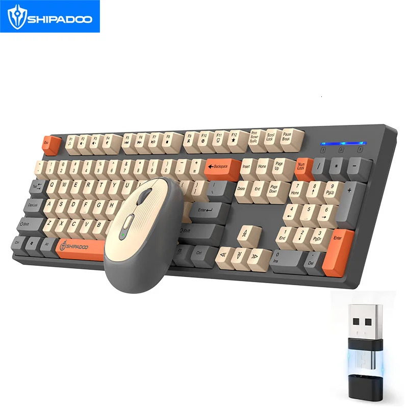 Unsharkable Shipadoo Keyboard Gaming Wireless Laptop Desktops PC Computer Office Accessories Free Wireless Mouse With Numpad 250729