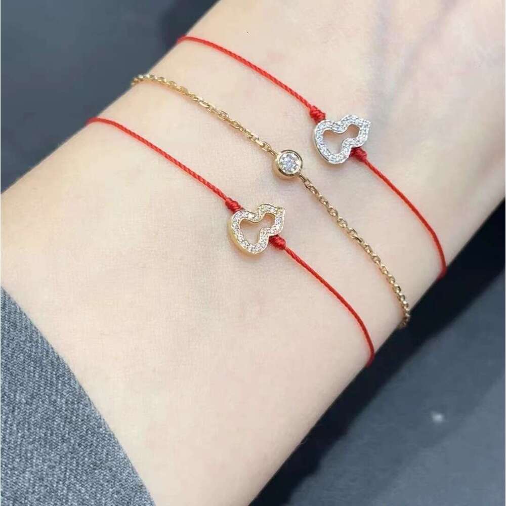 French Paris Fulu Lifelong Gourd Red String Women's Inlaid Dia Handwoven Zodiac Year of the Snake Couple Bracelet