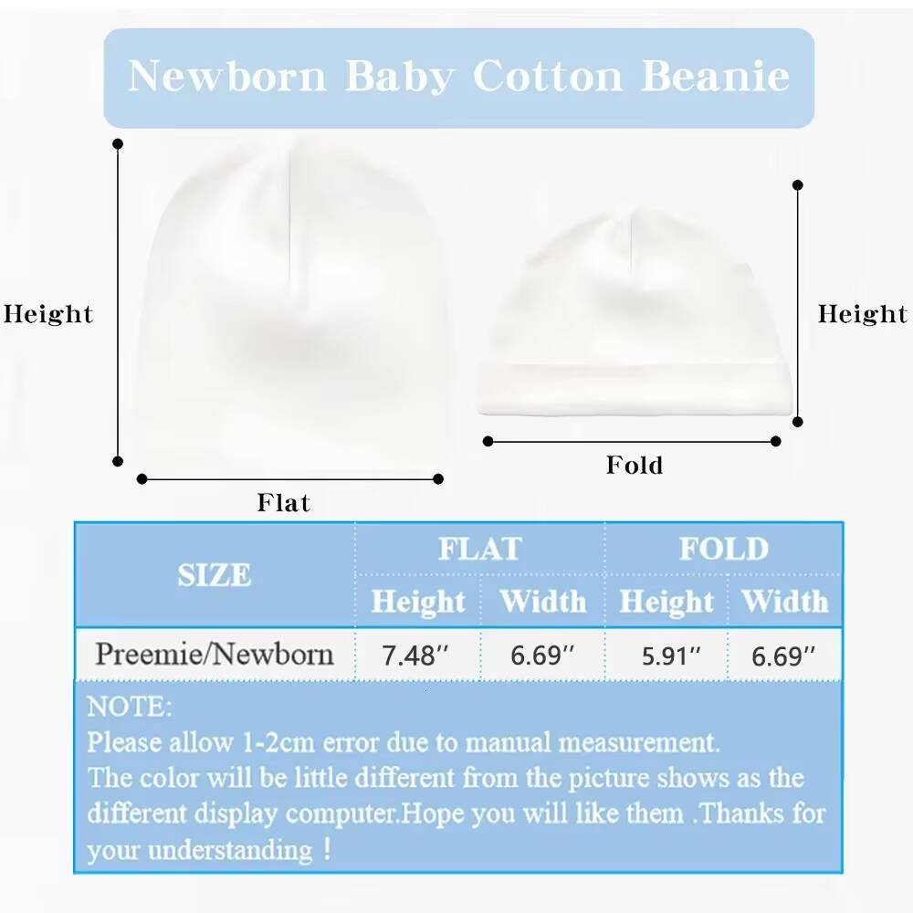 Newborn Hospital Hat Baby Beanies Cap with Name Cotton Hats Personalize Windproof Headwear Infant Shower Gift ddmyshoesvip