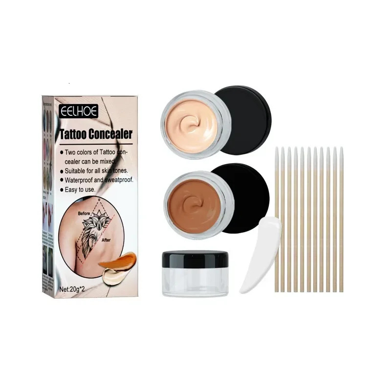 Two Color Tattoo Concealer Birthmark Scars Invisible Waterproof Sweat Proof Make Brighten Skin Base Foundation Cover Conceal 250730