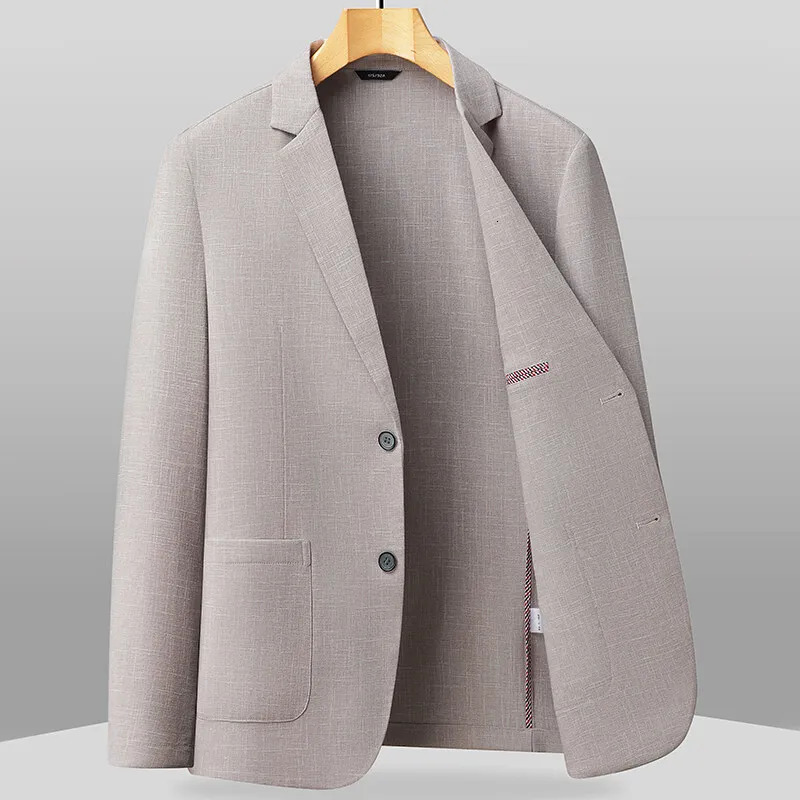 Blazer Summer Mens Fashion Gentleman Korean Version Trendy Performance Banquet Host Casual Ice Silk Sunprotective Clothing 250724