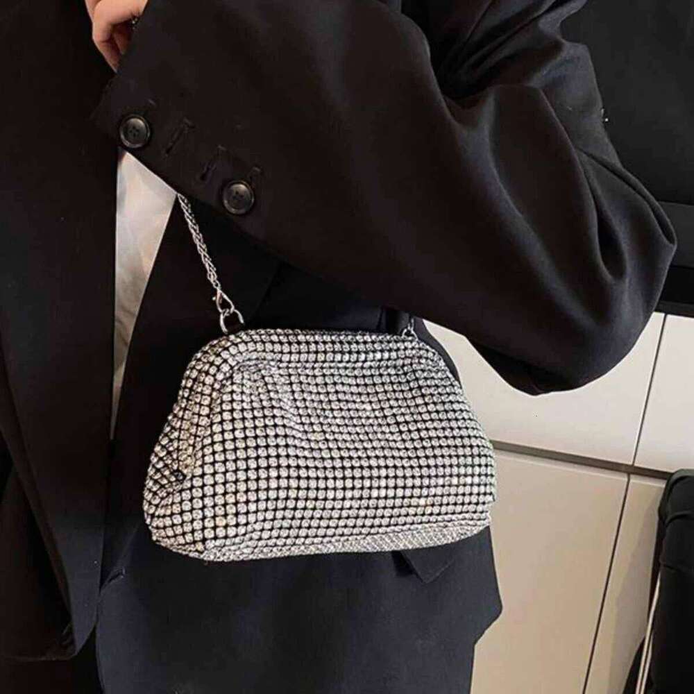 Shining Clip Design Fashin Crossbody Chain Inlaid Full Dia Banquet 2025 New Single Shoulder Underarm Bag