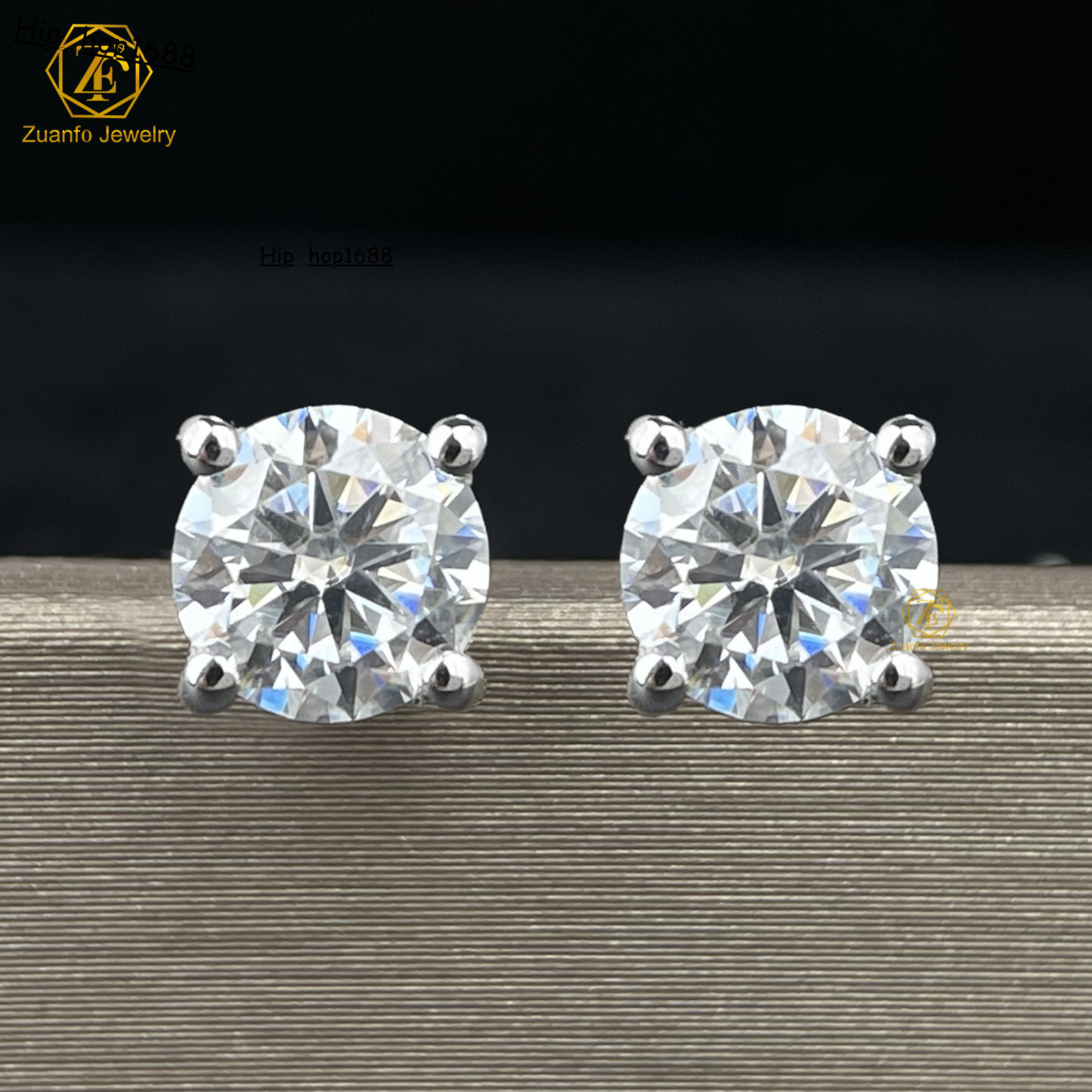 Hot Selling 925 Sterling Silver 6.5MM 1CT 4-Prongs Screw Back D VVS1 Moissanite Diamond Stud Earrings for Weddings Parties Gifts