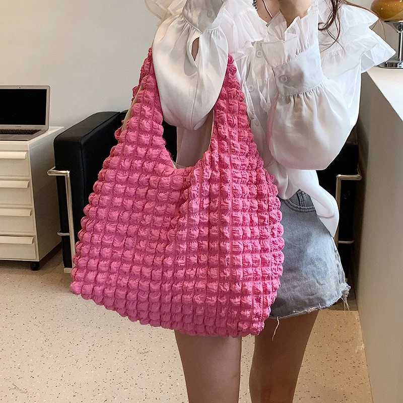 100% Quilted Shoulder Bag Space Cott Large Capacity Handbag and Purse For Fem Travel Shopping Tote Hobos Bags Y250730