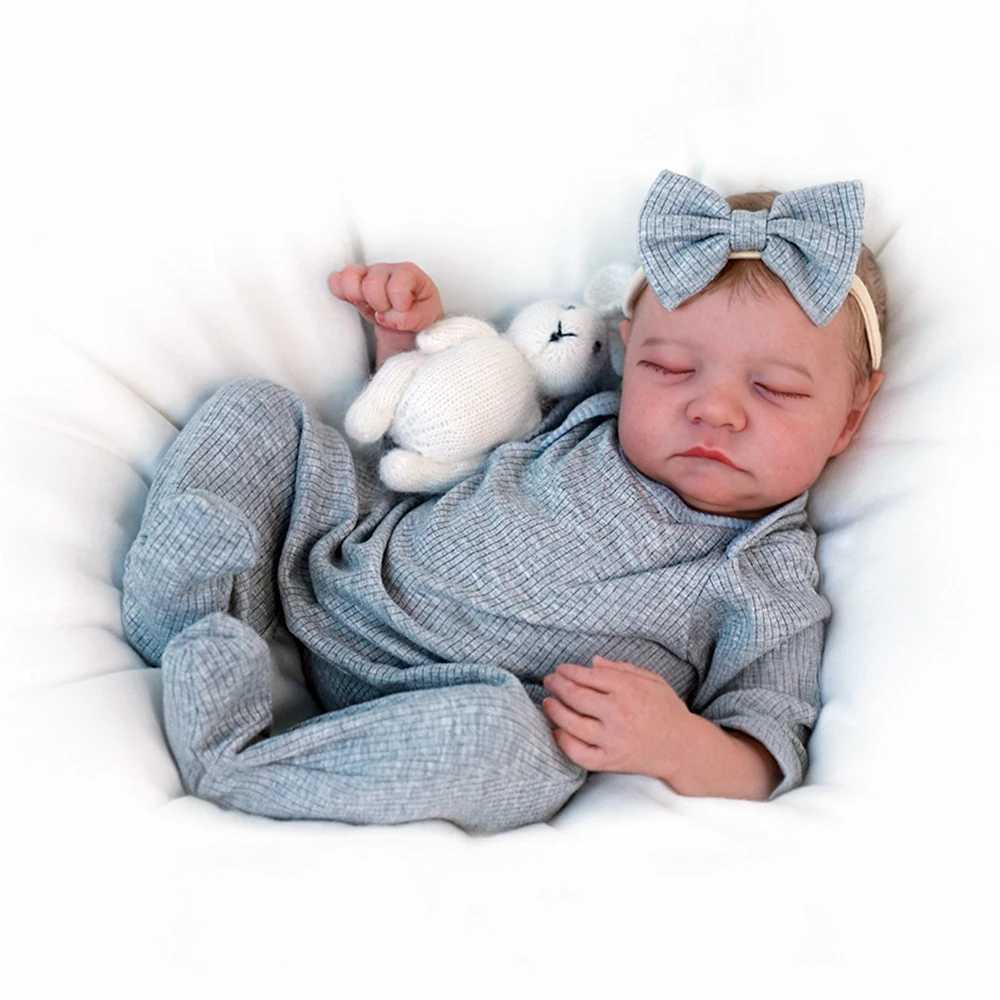 Realistic Reborn Baby Dolls 45cm Full Body Silicone Sleep Girl That Looks Like Real Boy Lifelike Newborn Babies Toddler Doll Gift XJ250730