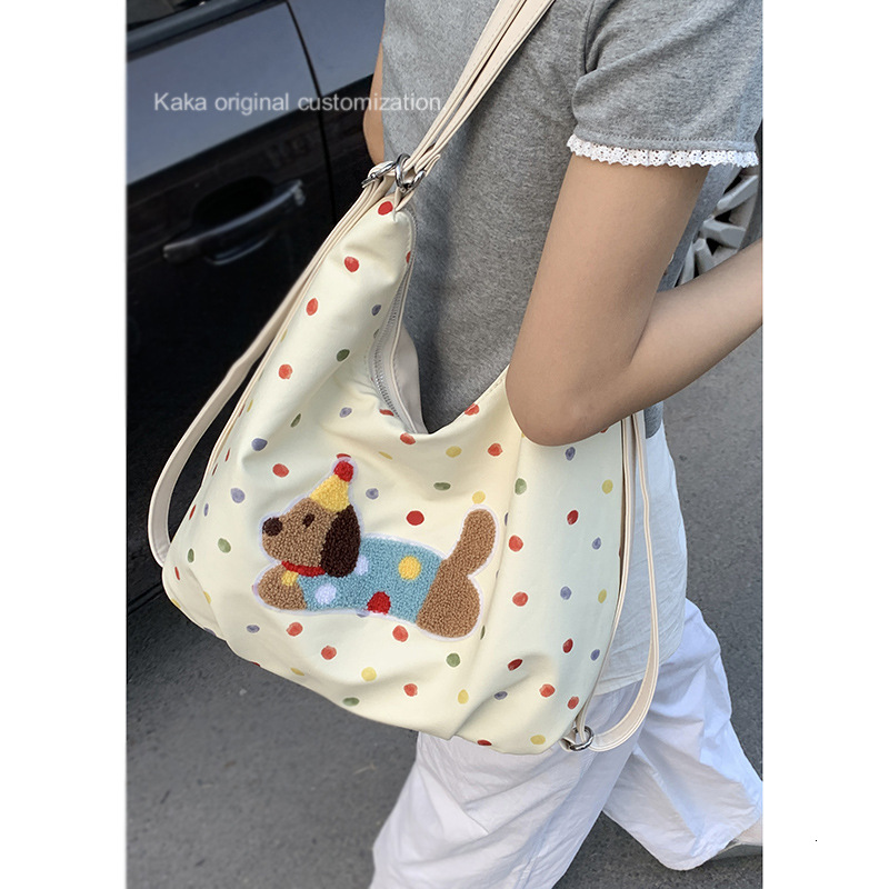 Summer New Women's Shoulder Bag Dachshund Canvas Bag Women's New Fashionable Korean Style Minimalist Backpack Casual Large Capacity Backpack