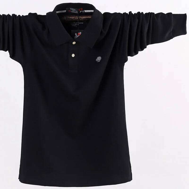 Designer Clothing 2025 Designer Clothing 2025 2025 New Men's Men's Business Casual, Cotton, Autumn, Long Sleeves, Lapel POLO Shirt, Large Si