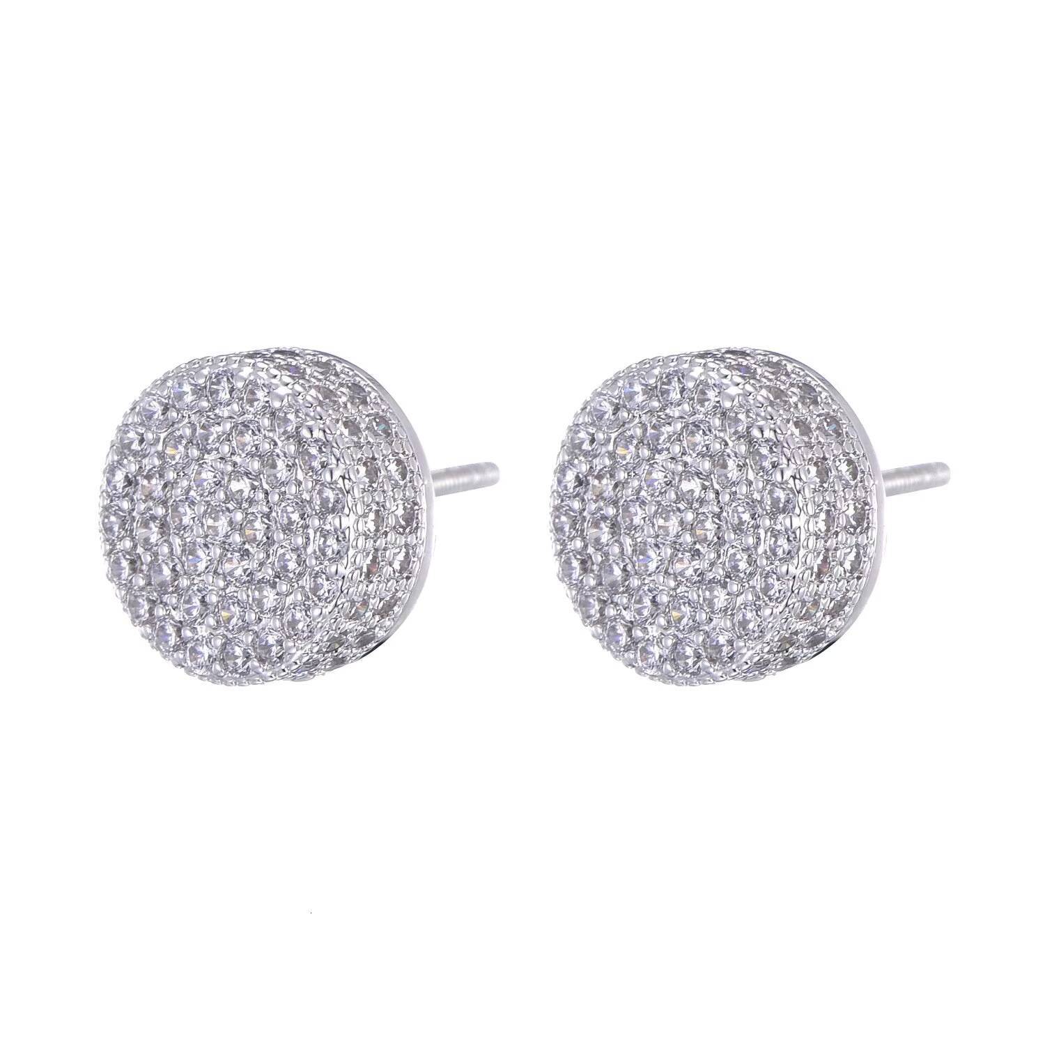 New Fine Jewelry HipHop Iced Out Moissanite Diamond Yellow Gold Color 925 Sterling Silver VVS Moissanite Stud Earring for Unisex