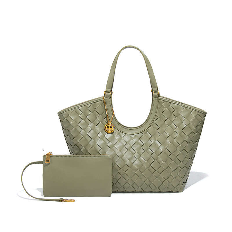 Women New Style Woven Fashionable Large Capacity Textured Commuter Hollow Basket Tote Handbag