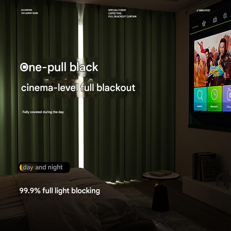 YL-36731 bedroom full blackout curtain new living room thickened sunscreen bay window cloth rental house light luxury
