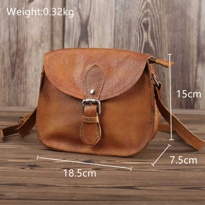 Vintage Shoulder Bag Women Genuine Cowhide Leather Wallets Purse Retro Pouch Simple Style Solid Small Bags M250730