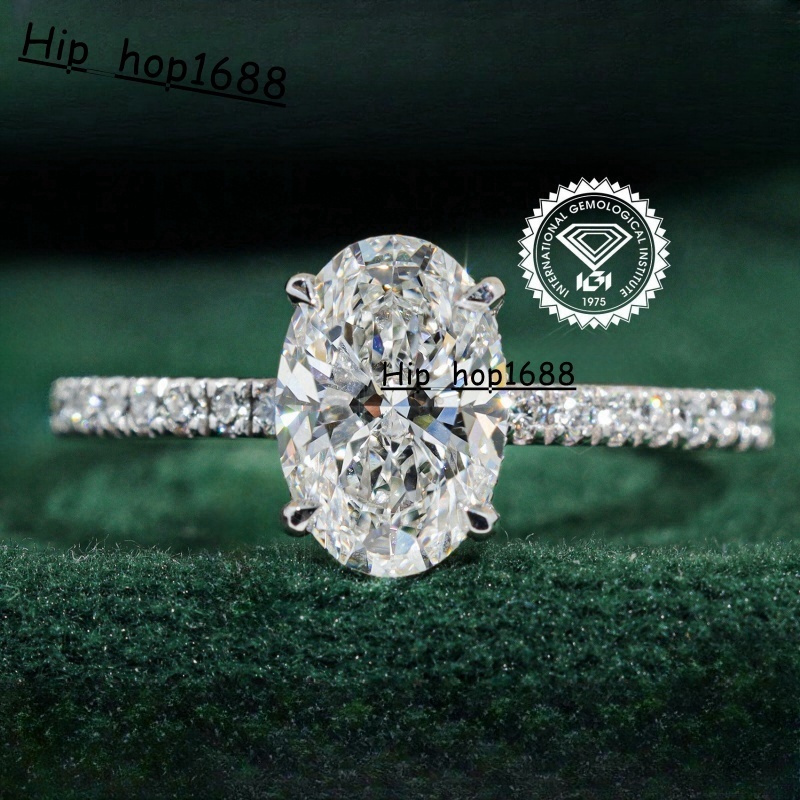Newly Designed 14K Gold Excellent D VS1 1ct Oval Cut Lab Grown Diamond Engagement Ring Fashion Jewelry Anniversary Prong Setting