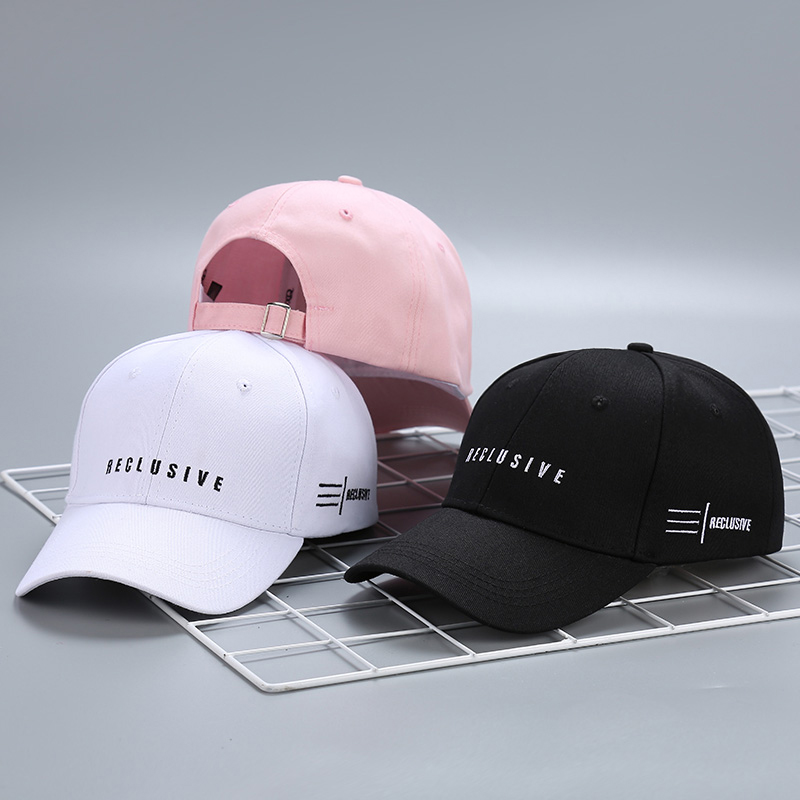 Embroidered Baseball Cap - Adjustable Cotton Dad Hat, 3 Colors (Pink/White/Black) Unisex Streetwear Cap for Men Women