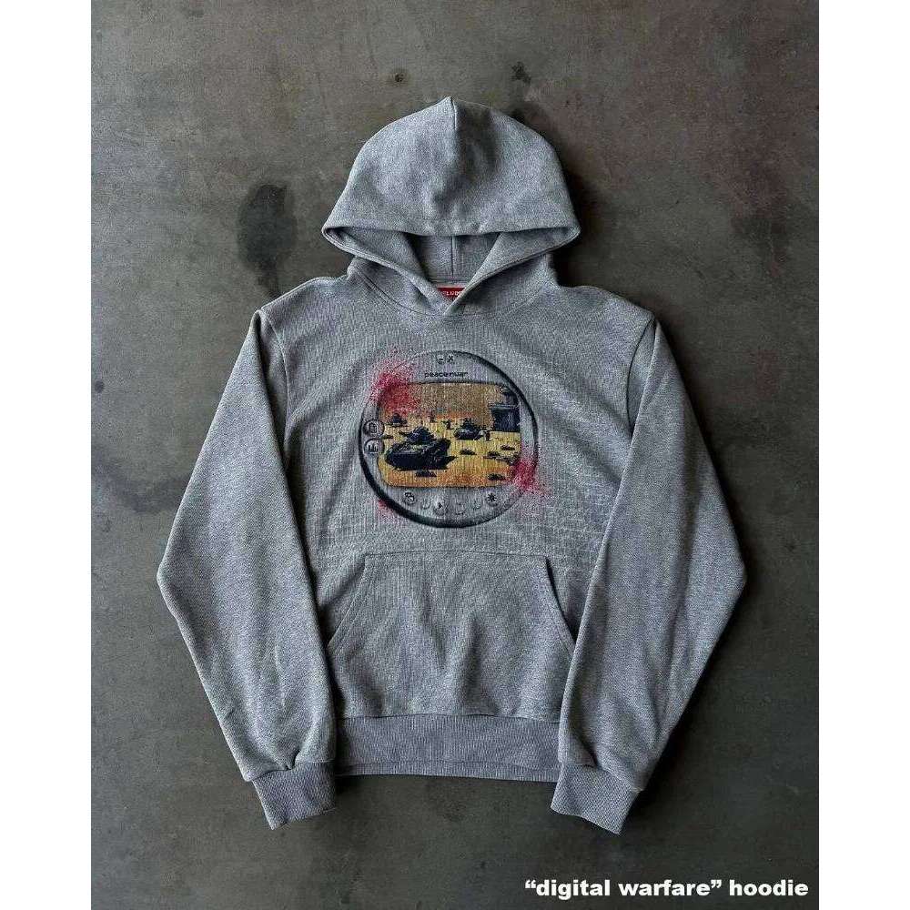 2025 American Retro Design Haruku Y2K Casual Loose Hoodie Men New Street Hip-hop Fashion Punk Oversized Sweatshirt Women