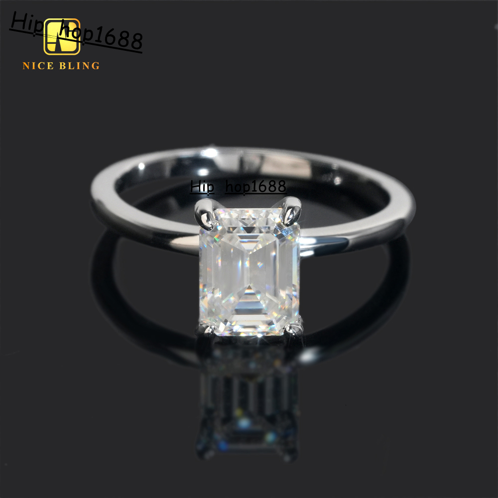 Wholesale 925 Sterling Silver Emerald Cut Vvs Diamond Engagement Rings Women Ring Moissanite Women Ring