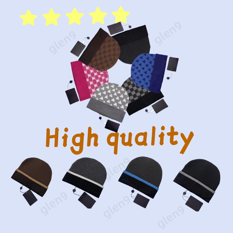 Designer Fashion Men Hats Unisex Personality Beanie Fall/winter Thermal Knit Hat Ski Brand Bonnet High Quality Plaid Skull Luxury Warm Comfortable hats hot Top