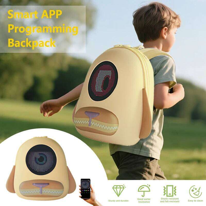 Glowing Eyes Backpack Girls' school backpack LED Display Holiday Gift Children's Birthday Bag