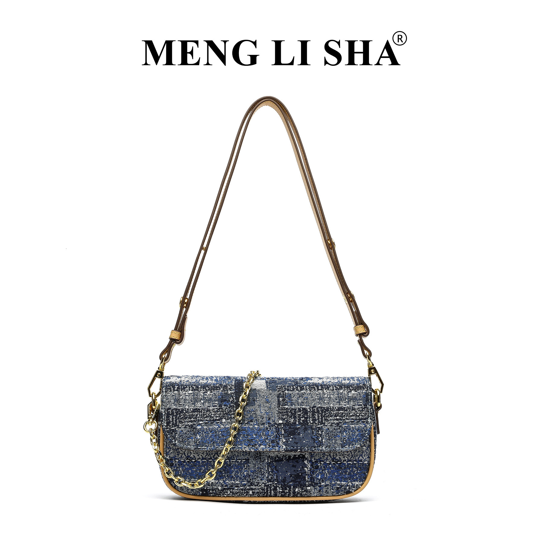 2025 Spring Summer New Niche Denim Handheld Crossbody Chain Small for Women Commuting Versatile Shoulder Underarm Bag ddmymoon