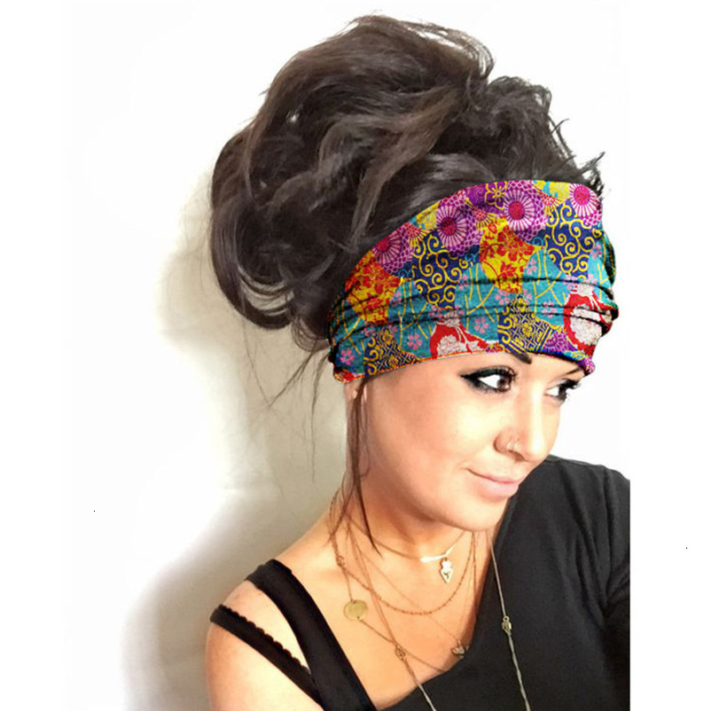 Hair Accessories Women 2025 Summer New Fashion Printed Yoga Wide Hairband