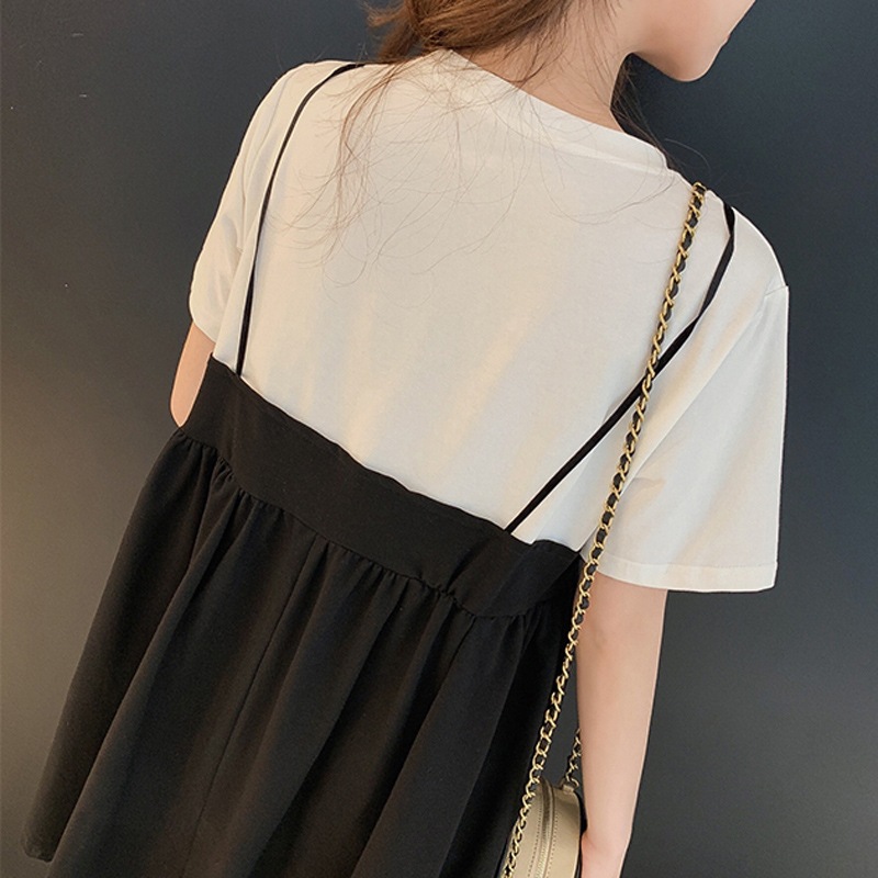 KO41784 Ribbon dress women 2021 new large size summer dress covering belly fat baby dress